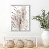Shop Dried Palm Leaves III Photo Canvas Print-Botanicals, Neutrals, Photography Canvas Prints, Pink, Portrait, Tropical, View All-framed wall decor artwork