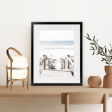 Shop Beach Stairs Photo Art Print-Boho, Coastal, Neutrals, Photography, Portrait, Rectangle, View All, White-framed poster wall decor artwork