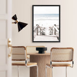 Shop Beach Stairs Photo Canvas Art Print-Boho, Coastal, Neutrals, Photography, Photography Canvas Prints, Portrait, Rectangle, View All, White-framed wall decor artwork