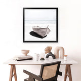 Shop Old Boat (Square) Photo Art Print-Boho, Coastal, Hamptons, Neutrals, Photography, Square, View All, White-framed poster wall decor artwork