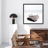 Shop Old Boat (Square) Photo Canvas Art Print-Boho, Coastal, Hamptons, Neutrals, Photography, Photography Canvas Prints, Square, View All, White-framed wall decor artwork