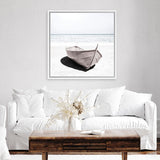 Shop Old Boat (Square) Photo Canvas Art Print-Boho, Coastal, Hamptons, Neutrals, Photography, Photography Canvas Prints, Square, View All, White-framed wall decor artwork