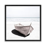 Shop Old Boat (Square) Photo Canvas Art Print-Boho, Coastal, Hamptons, Neutrals, Photography, Photography Canvas Prints, Square, View All, White-framed wall decor artwork