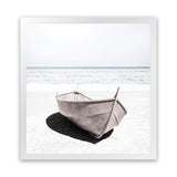 Shop Old Boat (Square) Photo Art Print-Boho, Coastal, Hamptons, Neutrals, Photography, Square, View All, White-framed poster wall decor artwork