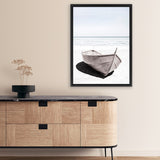 Shop Old Boat Photo Canvas Art Print-Coastal, Hamptons, Neutrals, Photography, Photography Canvas Prints, Portrait, View All, White-framed wall decor artwork