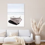 Shop Old Boat Photo Canvas Art Print-Coastal, Hamptons, Neutrals, Photography, Photography Canvas Prints, Portrait, View All, White-framed wall decor artwork