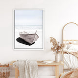 Shop Old Boat Photo Canvas Art Print-Coastal, Hamptons, Neutrals, Photography, Photography Canvas Prints, Portrait, View All, White-framed wall decor artwork
