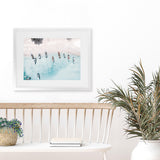 Shop Boats From Above Photo Art Print-Blue, Coastal, Horizontal, Landscape, Photography, Rectangle, View All-framed poster wall decor artwork