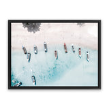 Shop Boats From Above Photo Canvas Art Print-Blue, Coastal, Landscape, Photography, Photography Canvas Prints, View All-framed wall decor artwork