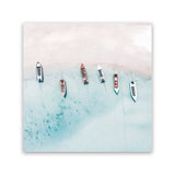 Shop Boats From Above (Square) Canvas Art Print-Blue, Coastal, Square, View All-framed wall decor artwork