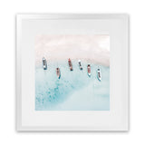 Shop Boats From Above (Square) Art Print-Blue, Coastal, Square, View All-framed painted poster wall decor artwork