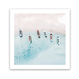 Shop Boats From Above (Square) Art Print-Blue, Coastal, Square, View All-framed painted poster wall decor artwork