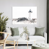 Shop Cape Cod Lighthouse II Photo Canvas Print-Black, Coastal, Hamptons, Landscape, Photography Canvas Prints, View All, White-framed wall decor artwork