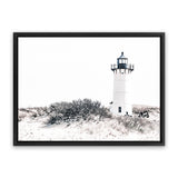 Shop Cape Cod Lighthouse II Photo Canvas Print-Black, Coastal, Hamptons, Landscape, Photography Canvas Prints, View All, White-framed wall decor artwork