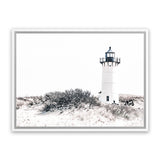 Shop Cape Cod Lighthouse II Photo Canvas Print-Black, Coastal, Hamptons, Landscape, Photography Canvas Prints, View All, White-framed wall decor artwork
