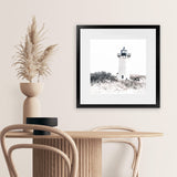 Shop Cape Cod Lighthouse II (Square) Photo Art Print-Black, Coastal, Hamptons, Photography, Square, View All, White-framed poster wall decor artwork