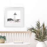 Shop Cape Cod Lighthouse II (Square) Photo Art Print-Black, Coastal, Hamptons, Photography, Square, View All, White-framed poster wall decor artwork