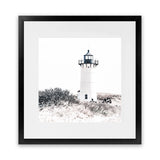 Shop Cape Cod Lighthouse II (Square) Photo Art Print-Black, Coastal, Hamptons, Photography, Square, View All, White-framed poster wall decor artwork