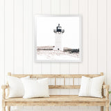 Shop Cape Cod Lighthouse I (Square) Photo Art Print-Coastal, Hamptons, Neutrals, Photography, Square, View All, White-framed poster wall decor artwork