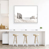 Shop Beach Sand Dunes Photo Canvas Art Print-Boho, Coastal, Horizontal, Landscape, Neutrals, Photography, Photography Canvas Prints, Rectangle, View All, White-framed wall decor artwork
