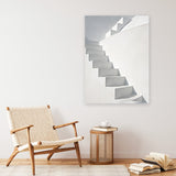 Shop White Steps Photo Canvas Art Print-Boho, Greece, Grey, Neutrals, Photography, Photography Canvas Prints, Portrait, View All-framed wall decor artwork