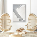 Shop White Steps Photo Canvas Art Print-Boho, Greece, Grey, Neutrals, Photography, Photography Canvas Prints, Portrait, View All-framed wall decor artwork