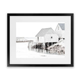 Shop Old Fishing Shack Photo Art Print-Black, Boho, Coastal, Grey, Hamptons, Landscape, Photography, Scandinavian, View All, White-framed poster wall decor artwork