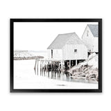 Shop Old Fishing Shack Photo Art Print-Black, Boho, Coastal, Grey, Hamptons, Landscape, Photography, Scandinavian, View All, White-framed poster wall decor artwork