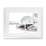 Shop Old Fishing Shack Photo Art Print-Black, Boho, Coastal, Grey, Hamptons, Landscape, Photography, Scandinavian, View All, White-framed poster wall decor artwork