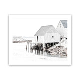 Shop Old Fishing Shack Photo Art Print-Black, Boho, Coastal, Grey, Hamptons, Landscape, Photography, Scandinavian, View All, White-framed poster wall decor artwork