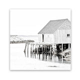 Shop Old Fishing Shack (Square) Photo Art Print-Black, Boho, Coastal, Hamptons, Photography, Square, View All, White-framed poster wall decor artwork