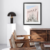 Shop Cacti Villa II Photo Art Print-Boho, Moroccan Days, Photography, Pink, Portrait, Tropical, View All-framed poster wall decor artwork