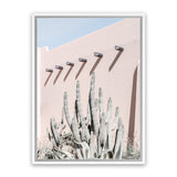 Shop Cacti Villa II Photo Canvas Art Print-Boho, Moroccan Days, Photography, Photography Canvas Prints, Pink, Portrait, Tropical, View All-framed wall decor artwork