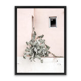 Shop Cacti Villa III Photo Canvas Art Print-Boho, Green, Moroccan Days, Photography, Photography Canvas Prints, Pink, Portrait, Tropical, View All-framed wall decor artwork