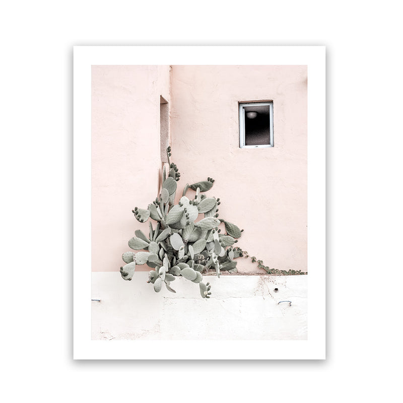 Shop Cacti Villa III Photo Art Print-Boho, Green, Moroccan Days, Photography, Pink, Portrait, Tropical, View All-framed poster wall decor artwork
