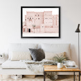 Shop Desert Palace Photo Art Print-Boho, Landscape, Moroccan Days, Photography, Pink, Tropical, View All-framed poster wall decor artwork