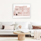 Shop Desert Palace Photo Art Print-Boho, Landscape, Moroccan Days, Photography, Pink, Tropical, View All-framed poster wall decor artwork