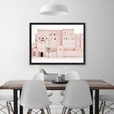 Shop Desert Palace Photo Canvas Art Print-Boho, Landscape, Moroccan Days, Photography, Photography Canvas Prints, Pink, Tropical, View All-framed wall decor artwork