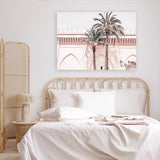 Shop Marrakesh Palace I Photo Canvas Art Print-Boho, Landscape, Moroccan Days, Photography, Photography Canvas Prints, Pink, Tropical, View All-framed wall decor artwork