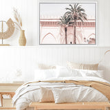 Shop Marrakesh Palace I Photo Canvas Art Print-Boho, Landscape, Moroccan Days, Photography, Photography Canvas Prints, Pink, Tropical, View All-framed wall decor artwork