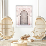 Shop Moroccan Door II Photo Canvas Art Print-Boho, Moroccan Days, Neutrals, Photography, Photography Canvas Prints, Pink, Portrait, View All-framed wall decor artwork