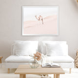 Shop Lone Camel Photo Art Print-Animals, Baby Nursery, Boho, Landscape, Moroccan Days, Neutrals, Photography, Pink, View All-framed poster wall decor artwork