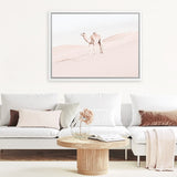 Shop Lone Camel Photo Canvas Art Print-Animals, Baby Nursery, Boho, Landscape, Moroccan Days, Neutrals, Photography, Photography Canvas Prints, Pink, View All-framed wall decor artwork