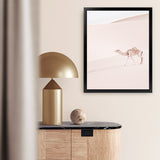 Shop Lone Camel II Photo Art Print-Animals, Baby Nursery, Boho, Moroccan Days, Neutrals, Photography, Pink, Portrait, View All-framed poster wall decor artwork