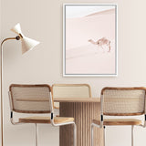 Shop Lone Camel II Photo Canvas Art Print-Animals, Baby Nursery, Boho, Moroccan Days, Neutrals, Photography, Photography Canvas Prints, Pink, Portrait, View All-framed wall decor artwork