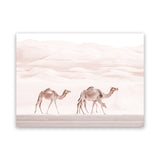 Shop Camel Highway Photo Canvas Art Print-Animals, Boho, Landscape, Moroccan Days, Photography, Photography Canvas Prints, Pink, View All-framed wall decor artwork