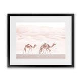 Shop Camel Highway Photo Art Print-Animals, Boho, Landscape, Moroccan Days, Neutrals, Photography, Pink, View All-framed poster wall decor artwork
