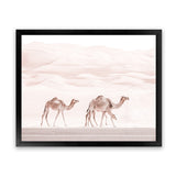 Shop Camel Highway Photo Art Print-Animals, Boho, Landscape, Moroccan Days, Neutrals, Photography, Pink, View All-framed poster wall decor artwork
