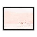 Shop Two Camels Photo Canvas Art Print-Animals, Boho, Landscape, Moroccan Days, Neutrals, Photography, Photography Canvas Prints, View All-framed wall decor artwork