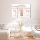 Shop Moroccan Building Photo Canvas Art Print-Boho, Landscape, Moroccan Days, Neutrals, Photography, Photography Canvas Prints, Pink, View All-framed wall decor artwork